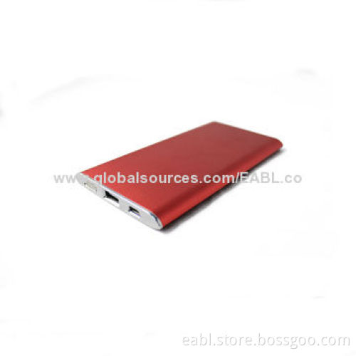 Emergency Battery Power Banks for Smartphones, 5,000mAh/A Grade Li-polymer Battery